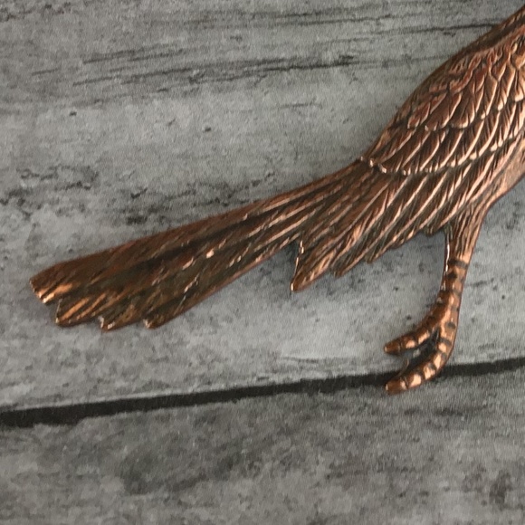 Vintage Copper Roadrunner Bird Pin Brooch - Picture 5 of 11